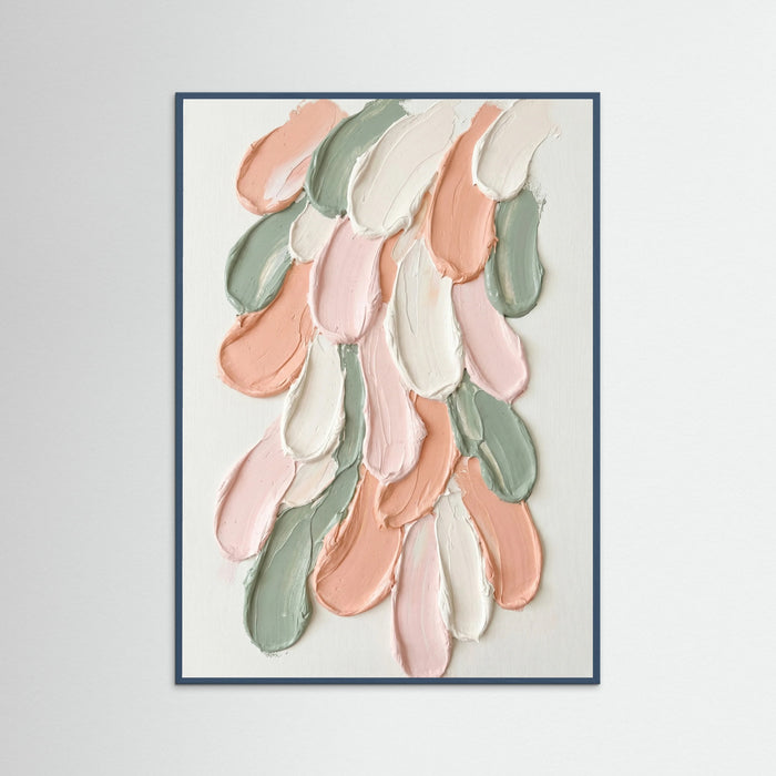 Teal Wood Soft Impasto Blooms