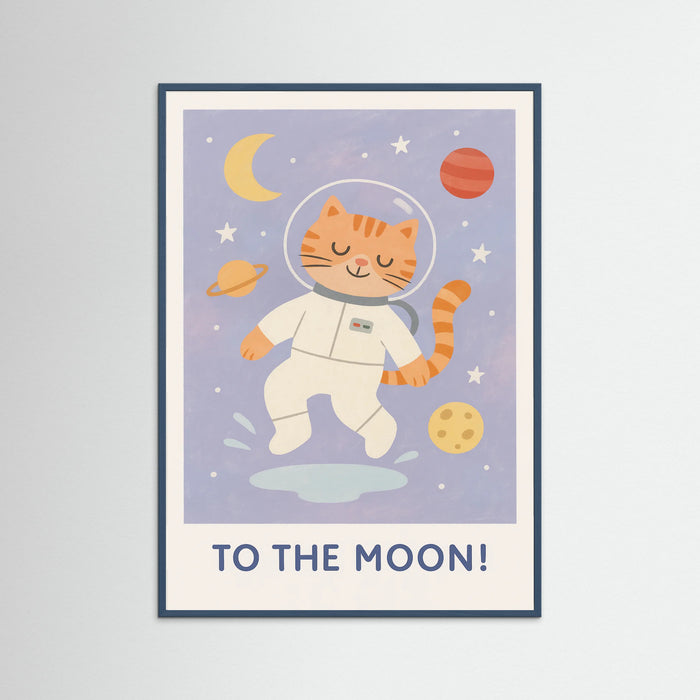 Teal Wood Space Cat