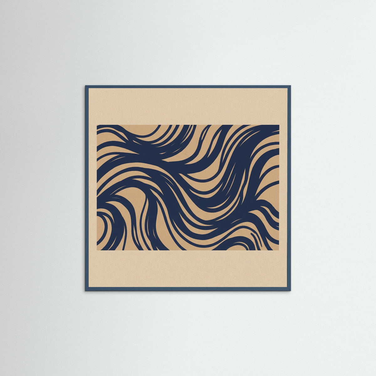 Teal Wood Square Abstract Currents