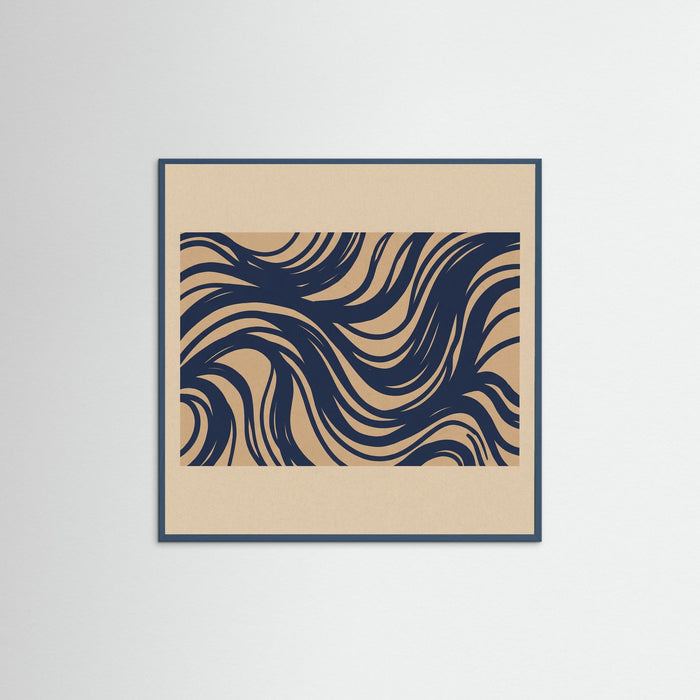 Teal Wood Square Abstract Currents