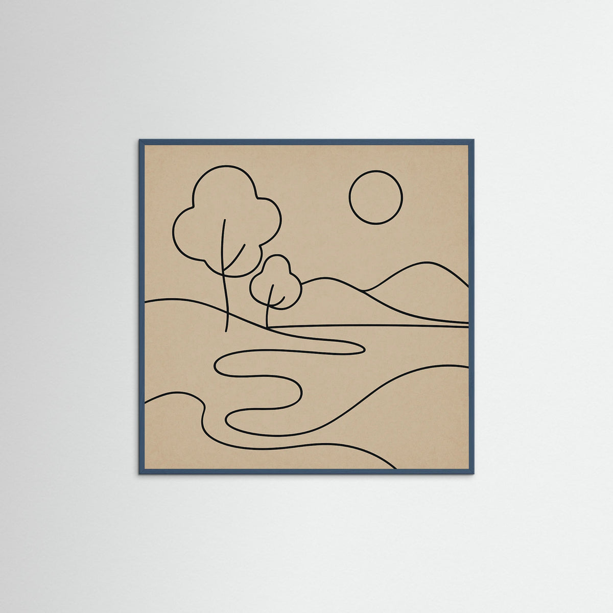 Teal Wood Square Abstract Embrace