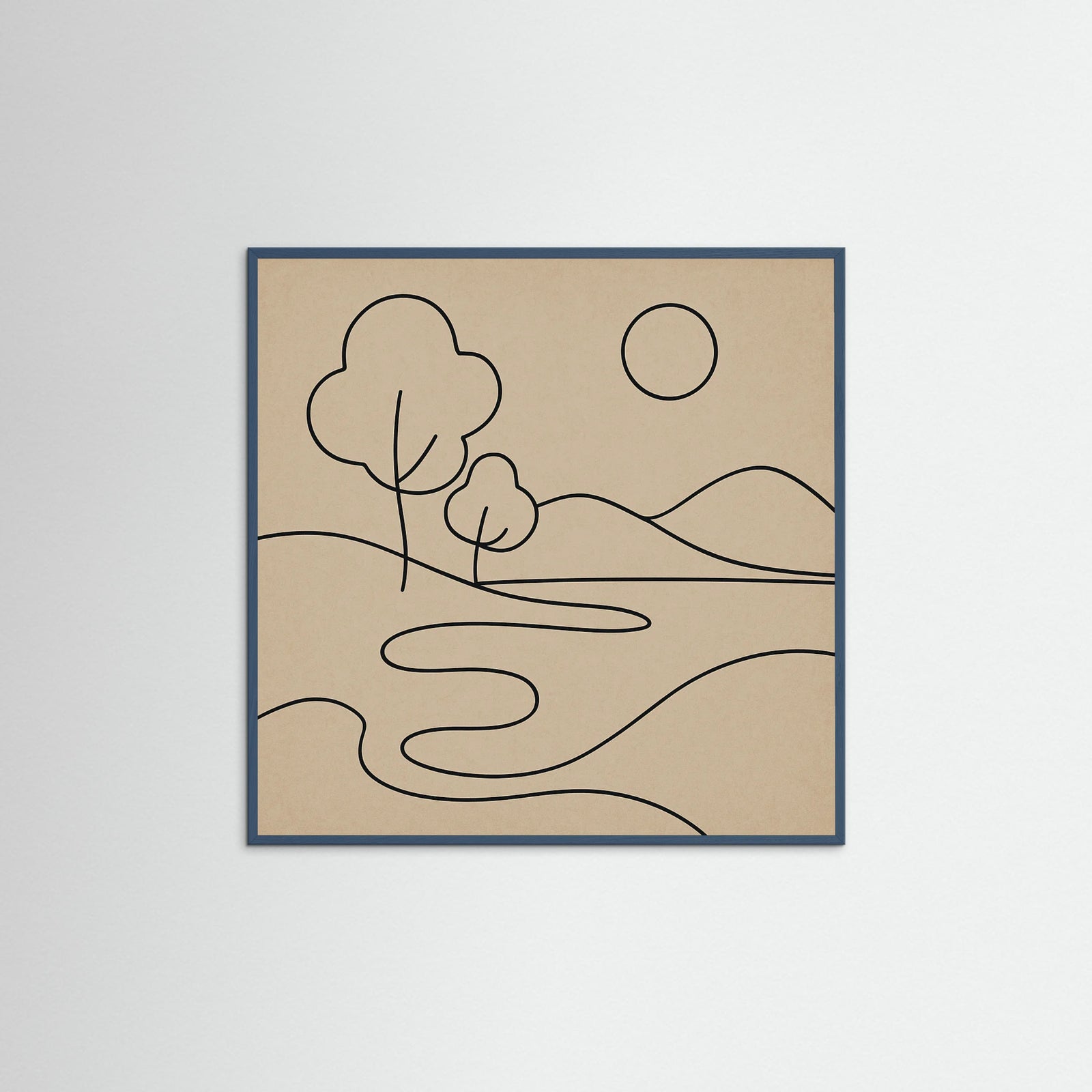 Teal Wood Square Abstract Embrace