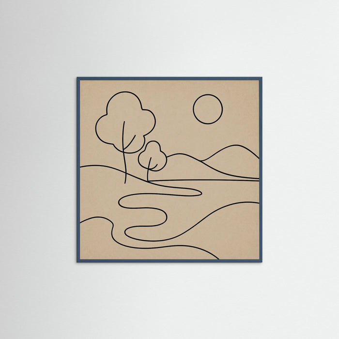 Teal Wood Square Abstract Embrace