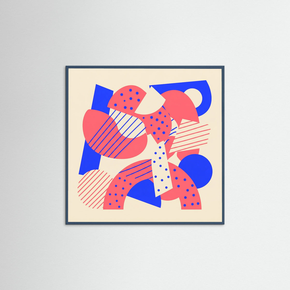 Teal Wood Square Abstract Playfulness