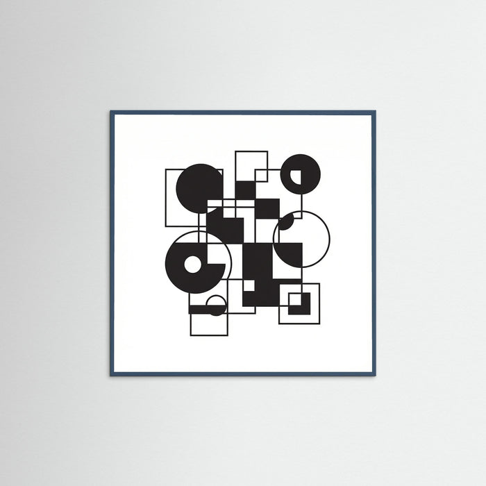 Teal Wood Square Art Print Beige