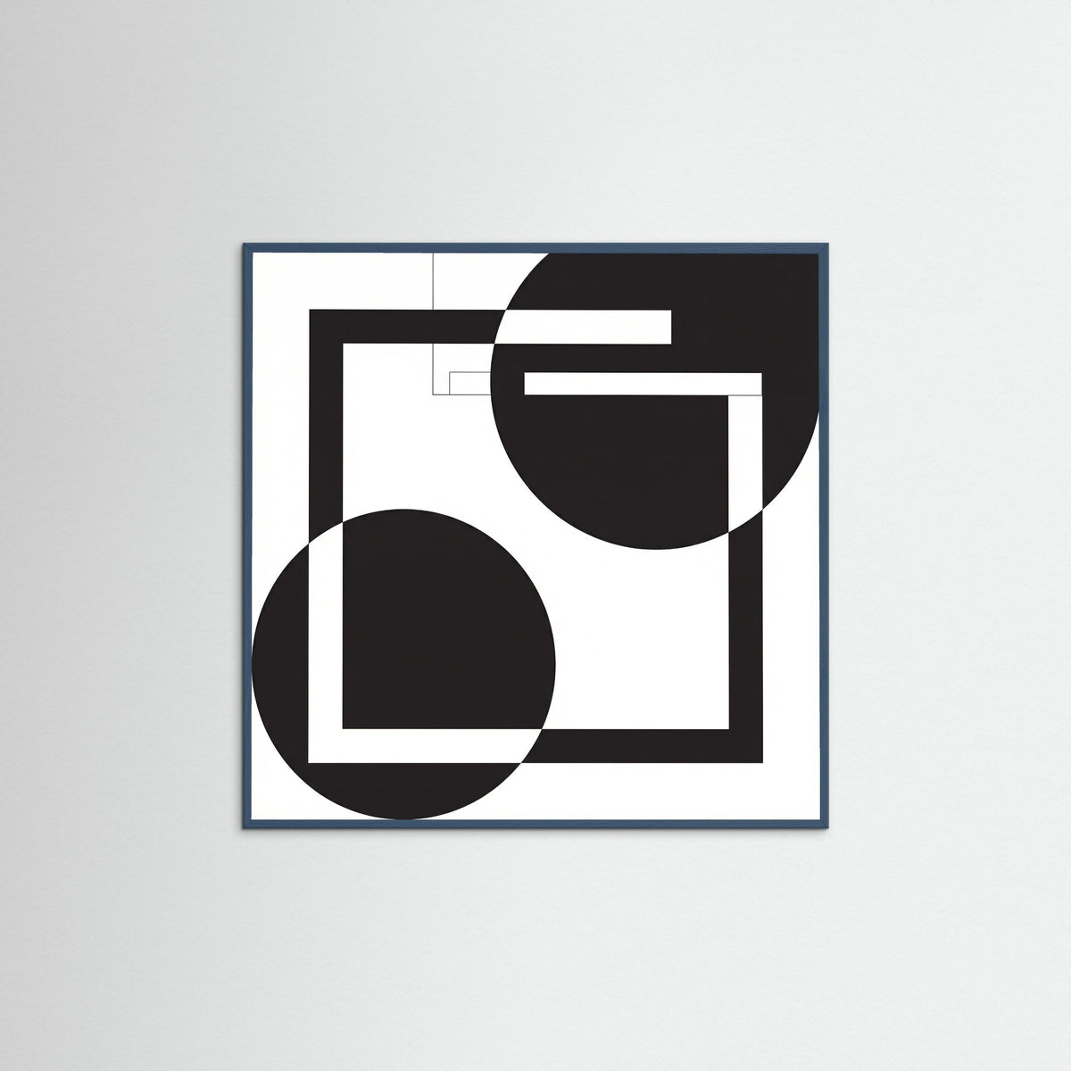 Teal Wood Square Art Print Beige