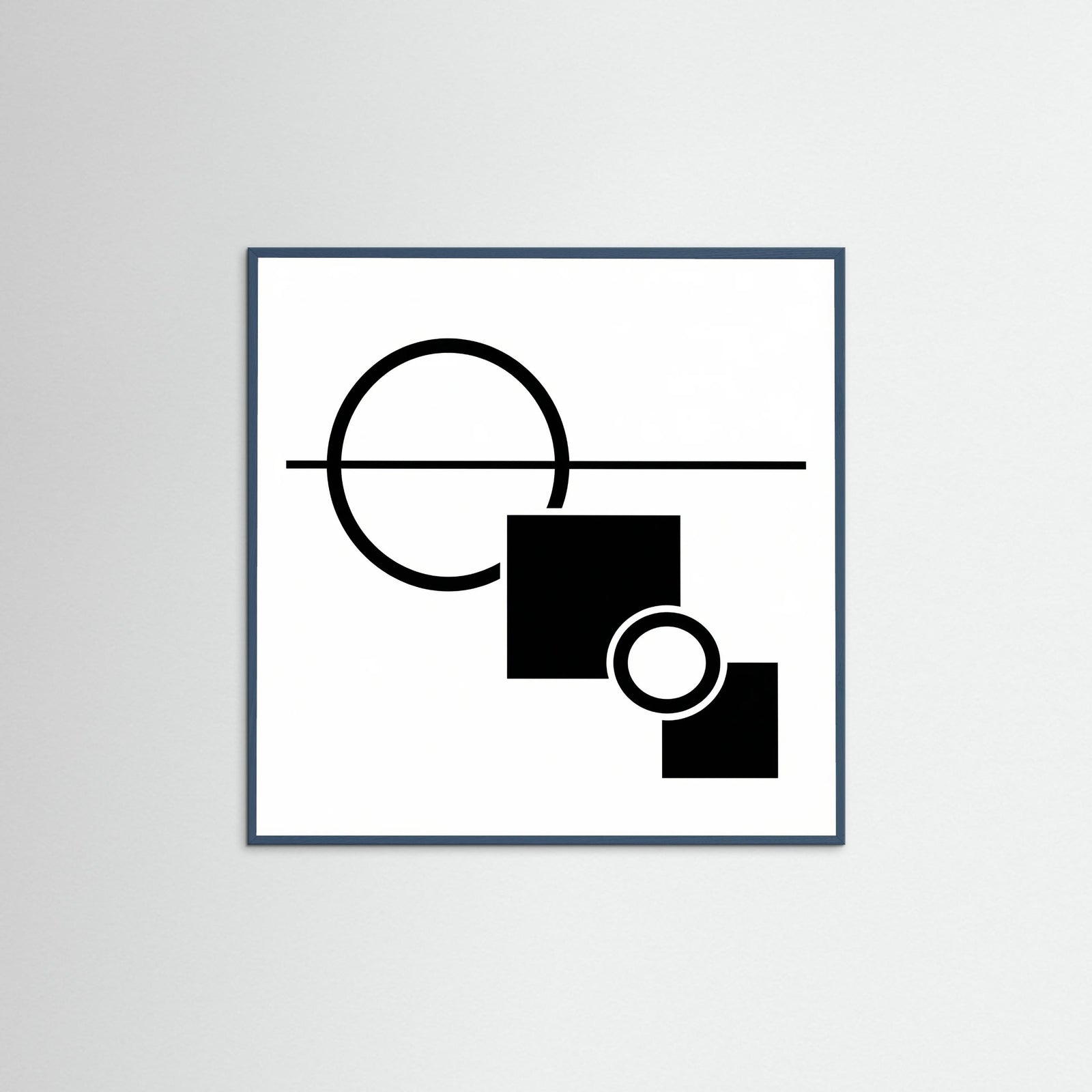 Teal Wood Square Art Print Beige