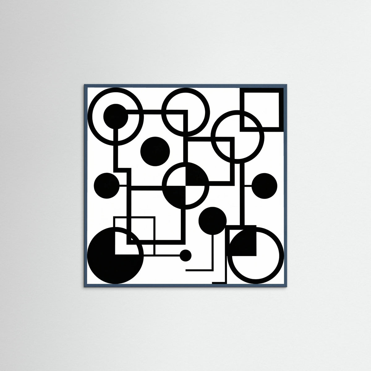 Teal Wood Square Art Print Beige