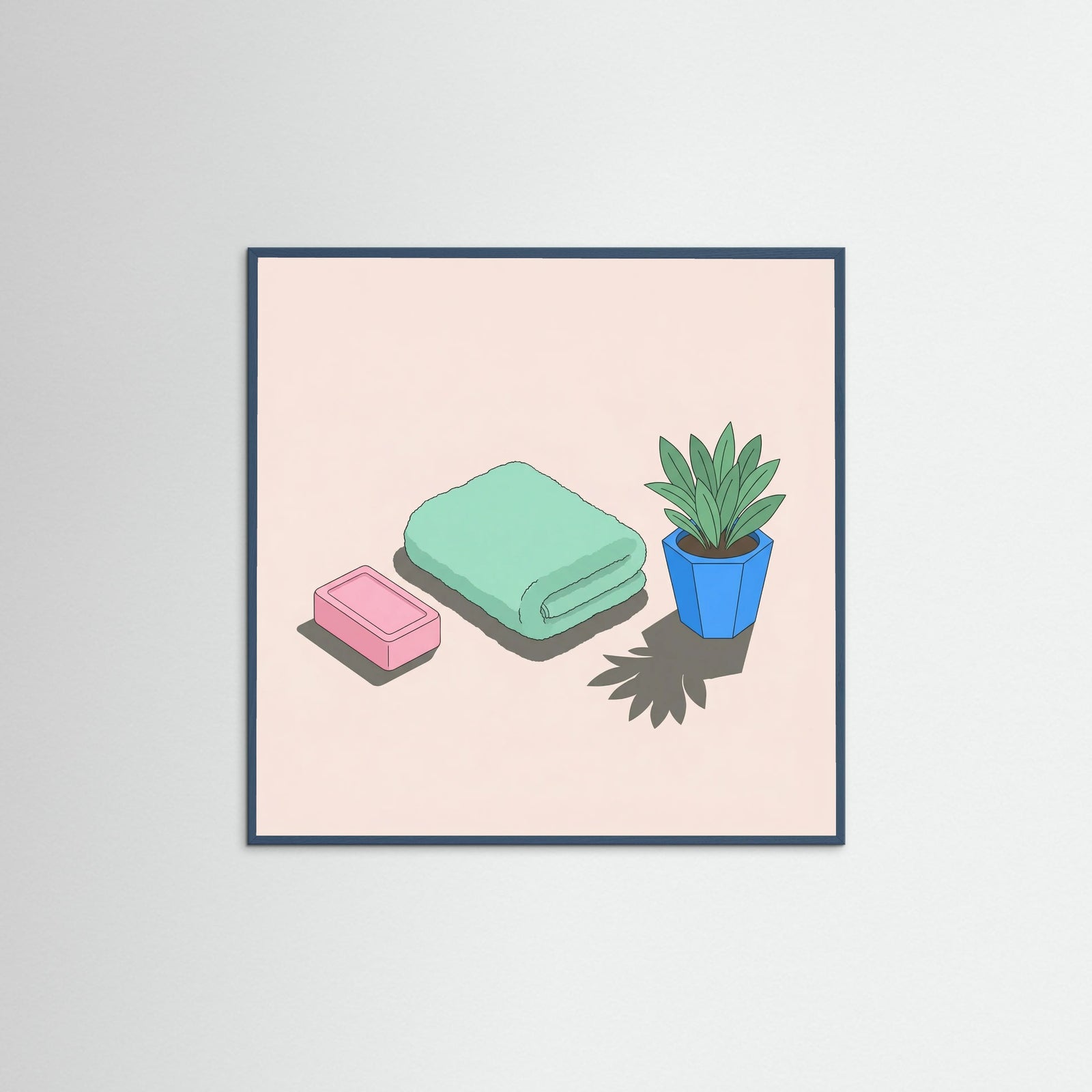 Teal Wood Square Bathroom Essentials