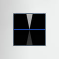 Teal Wood Square Blue Aperture
