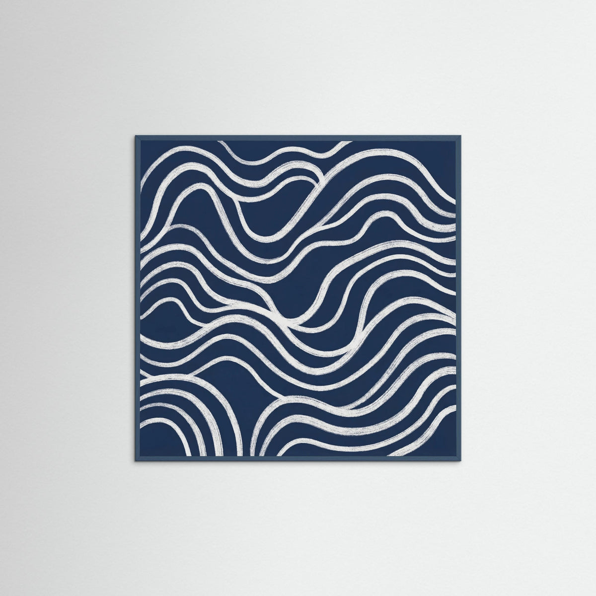 Teal Wood Square Blue Contours