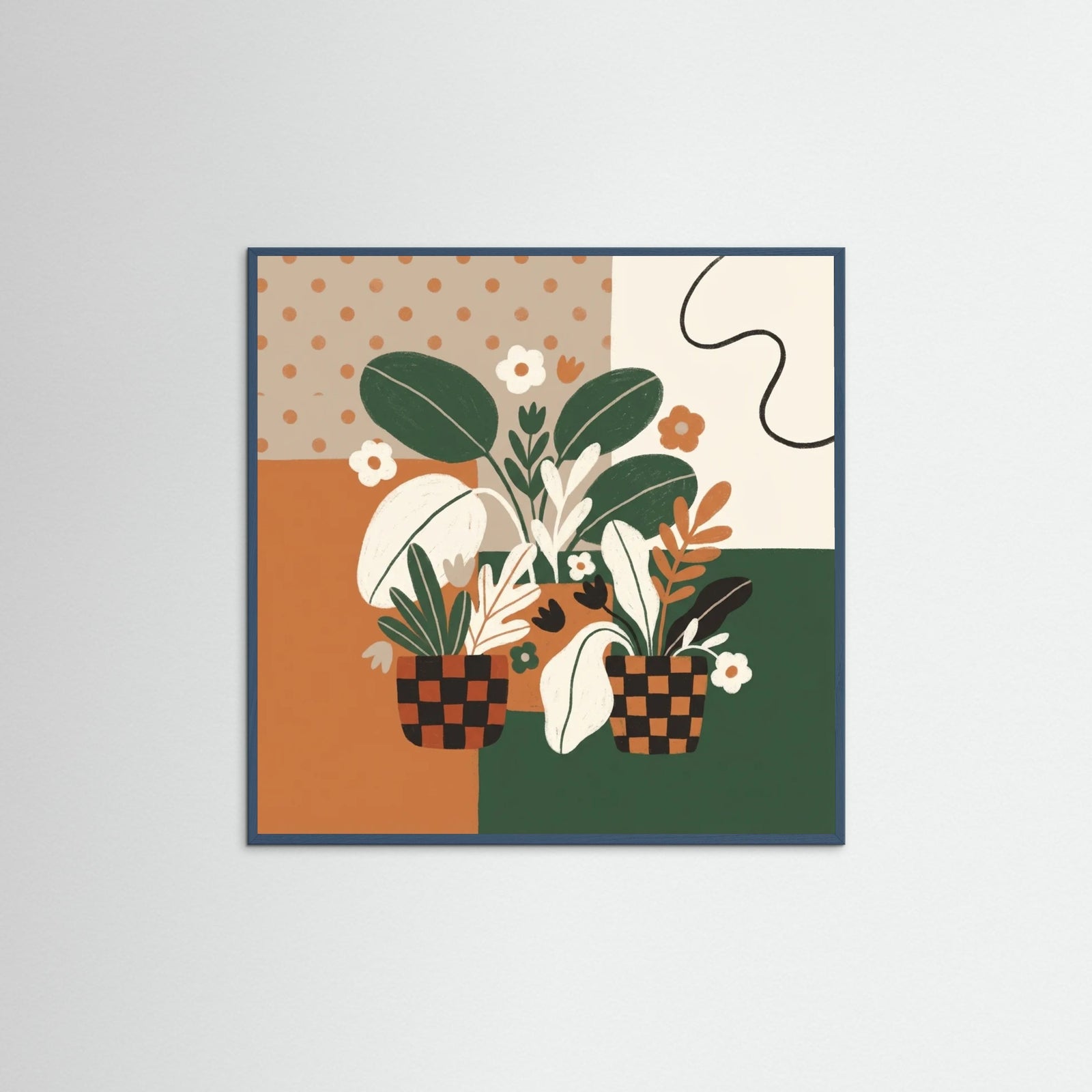 Teal Wood Square Boho Bloom