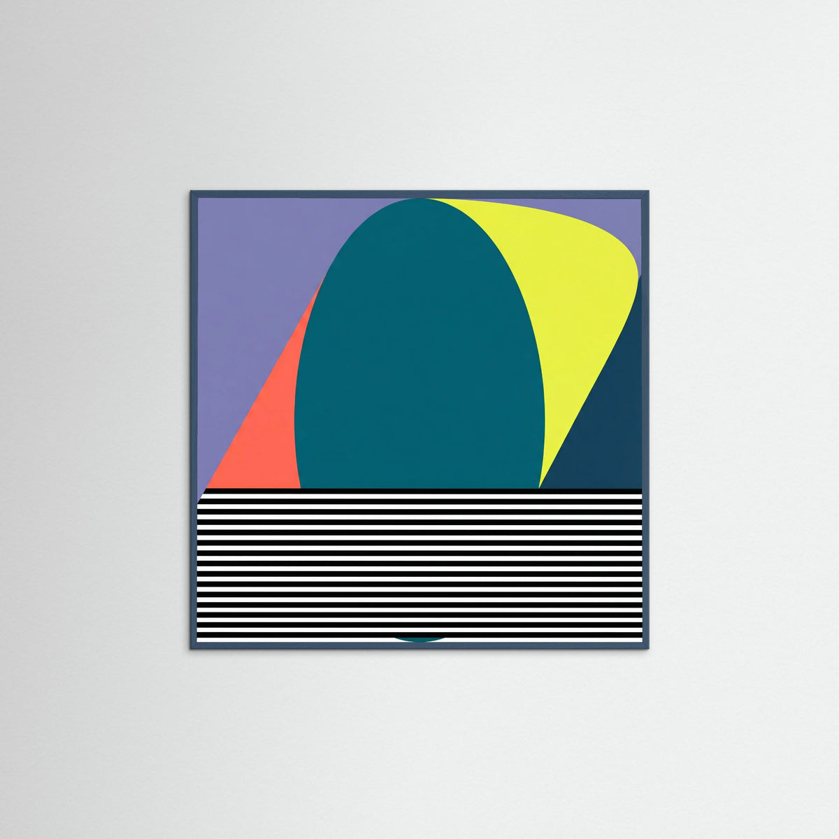 Teal Wood Square Chromatic Geometry