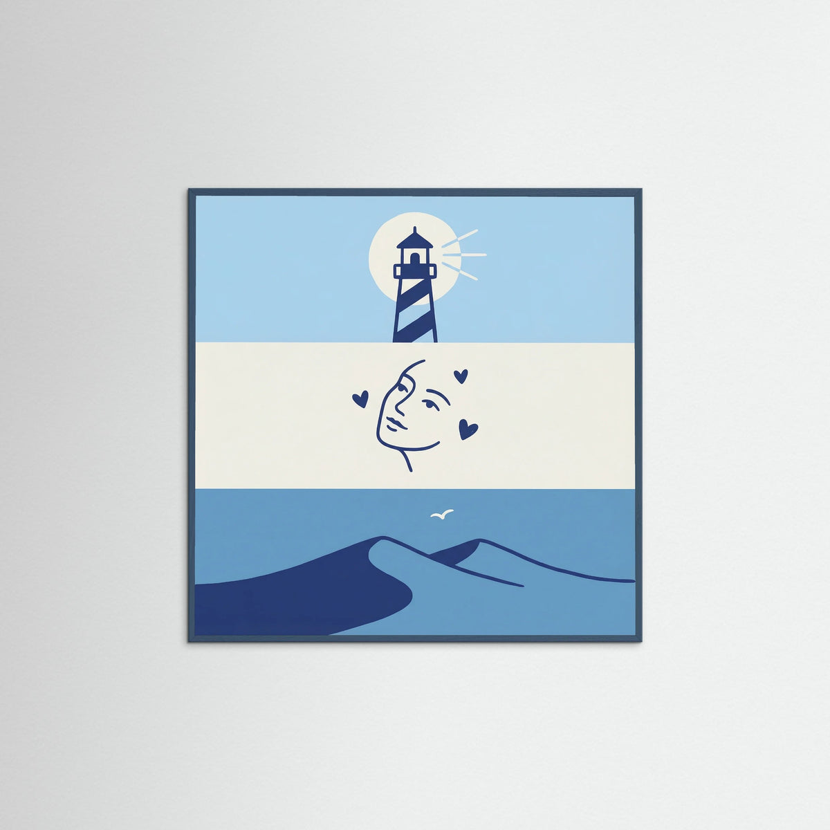 Teal Wood Square Coastal Grid Medley