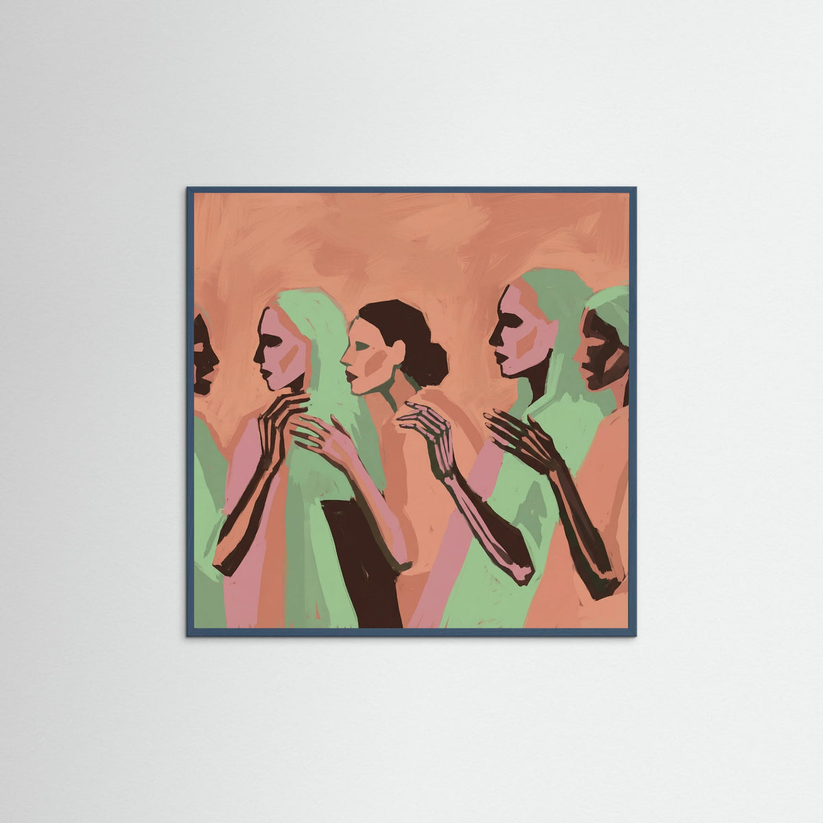 Teal Wood Square Communal Rhythm