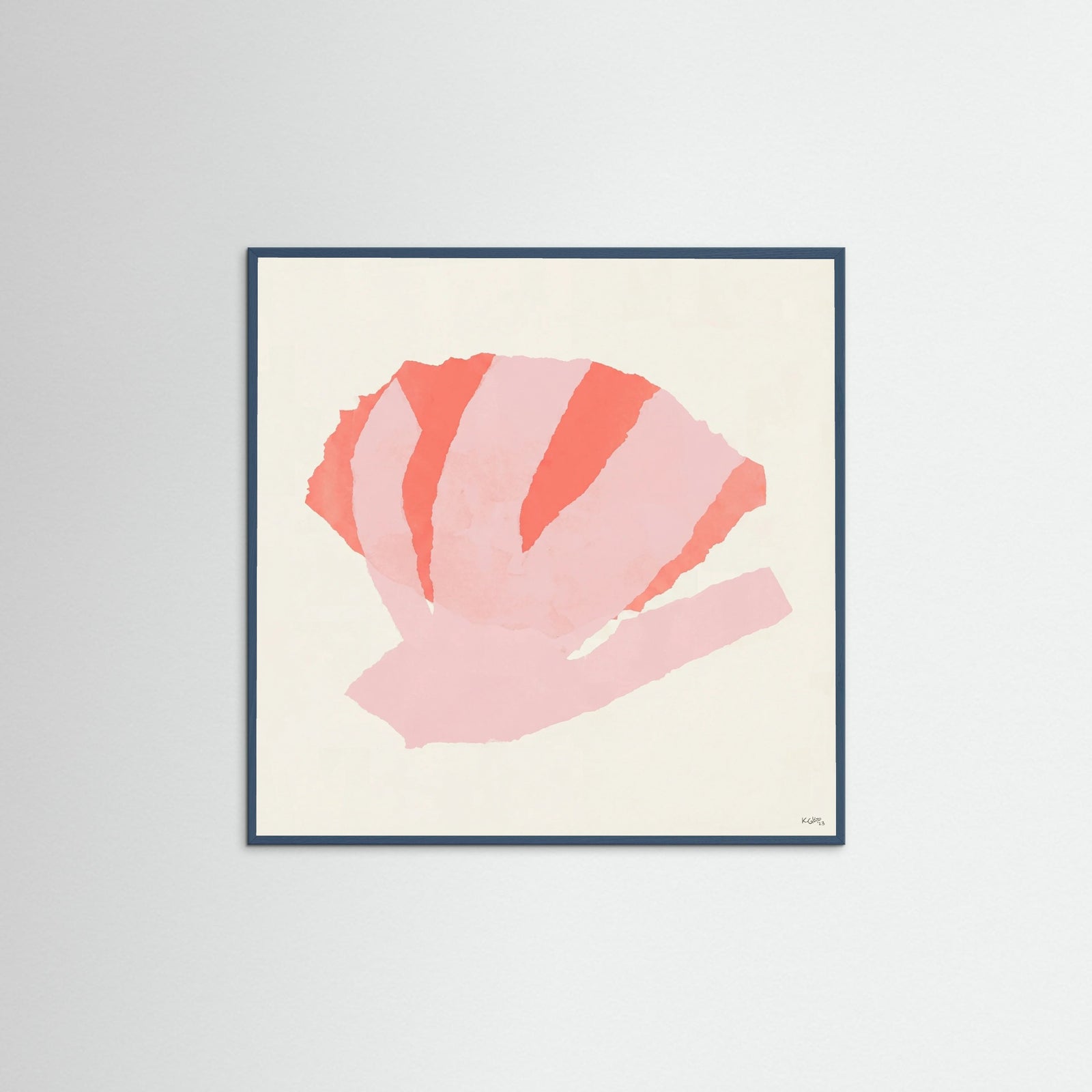 Teal Wood Square Coral Bloom