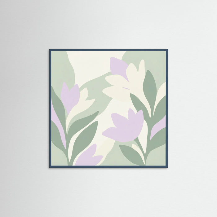 Teal Wood Square Coral Bloom