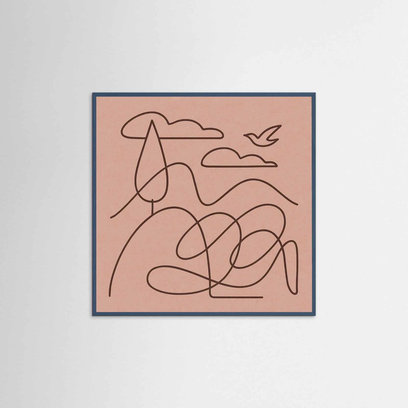 Teal Wood Square Curved Whispers