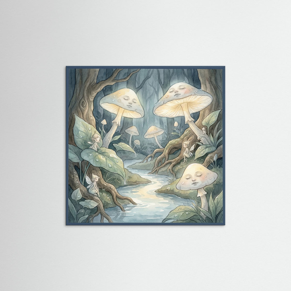 Teal Wood Square Dream Blooms