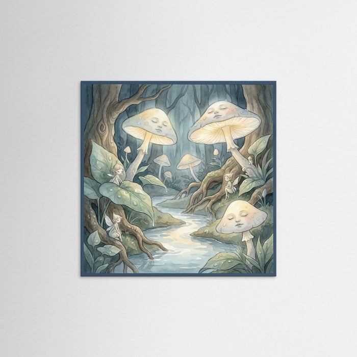 Teal Wood Square Dream Blooms