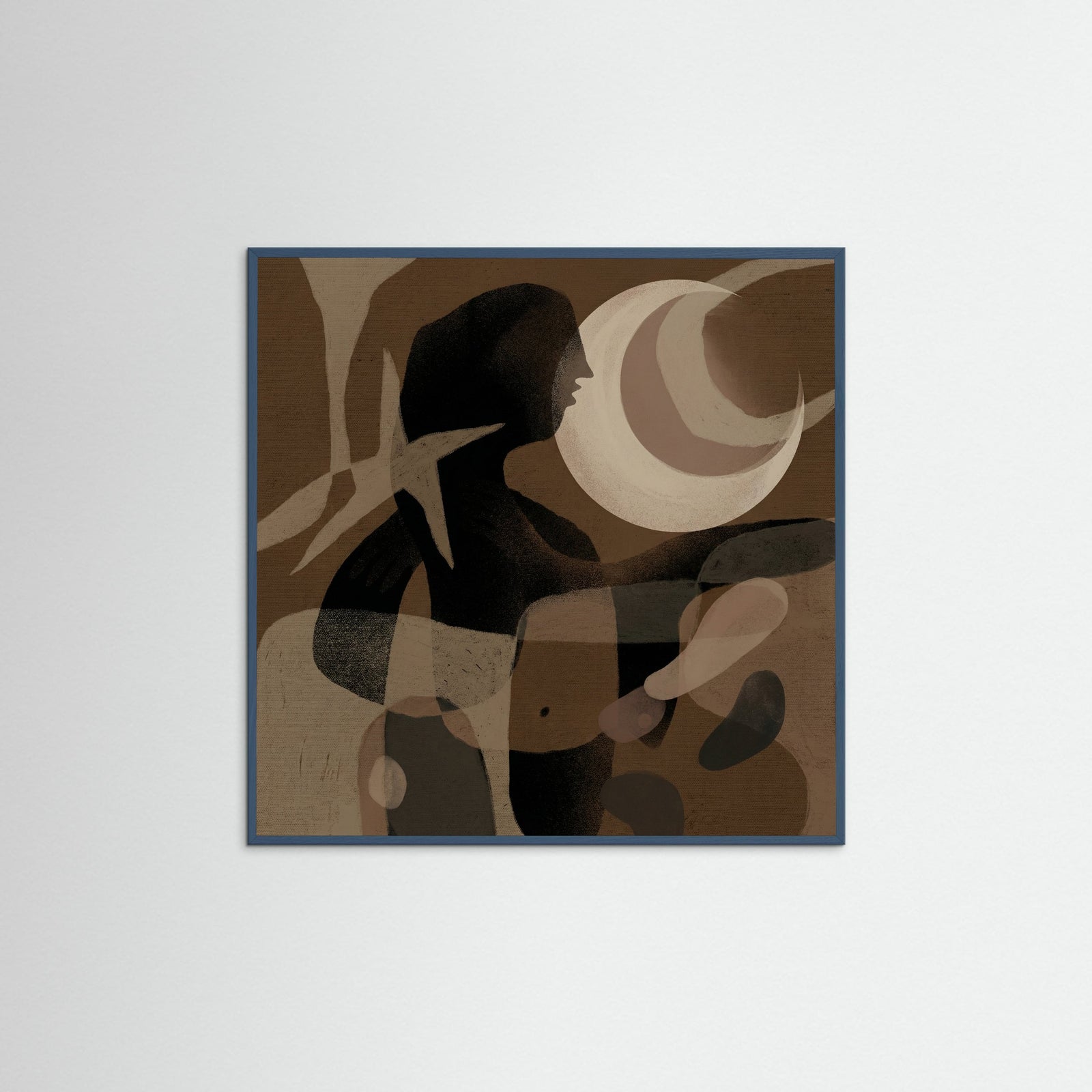 Teal Wood Square Earthen Embrace Brown