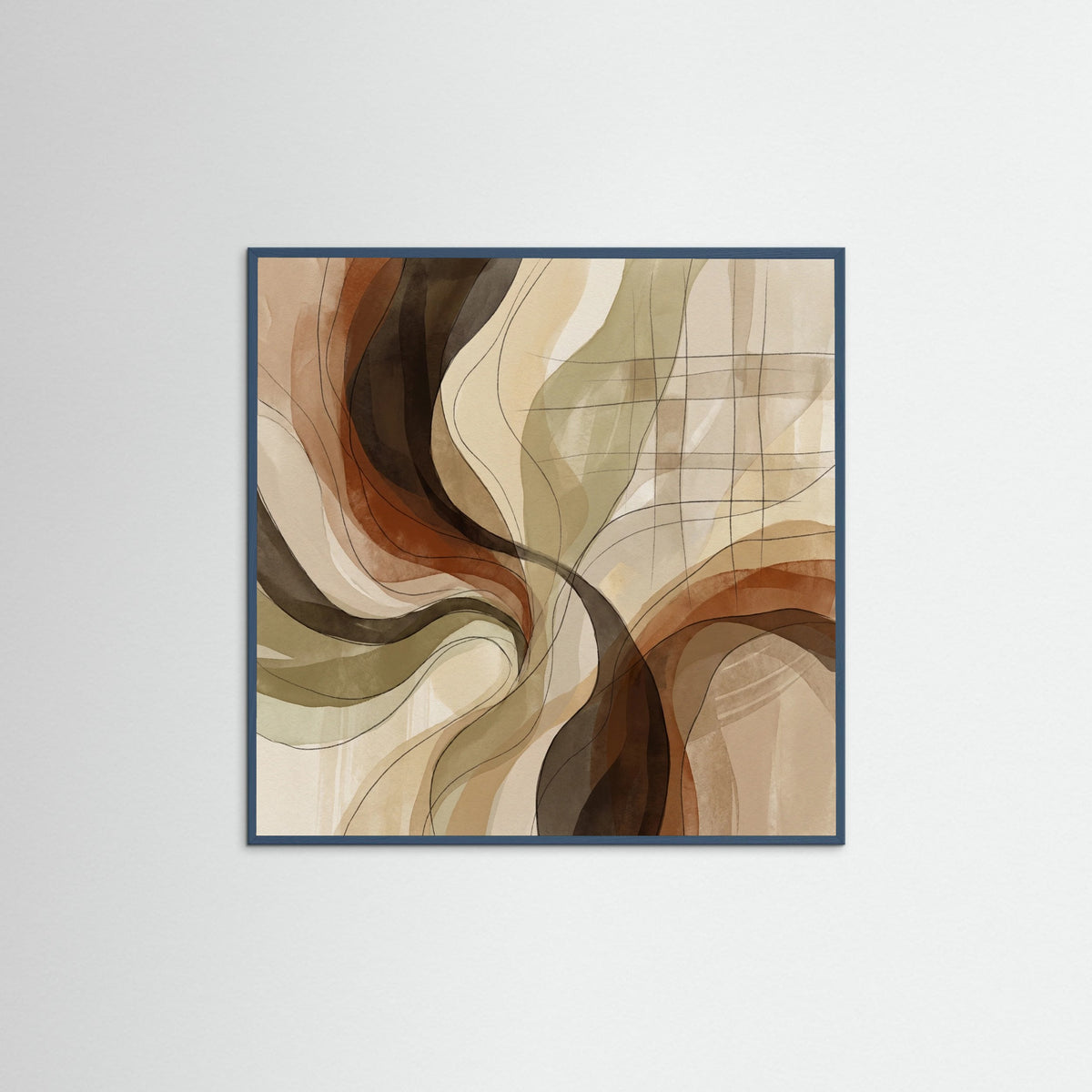 Teal Wood Square Earthen Flow