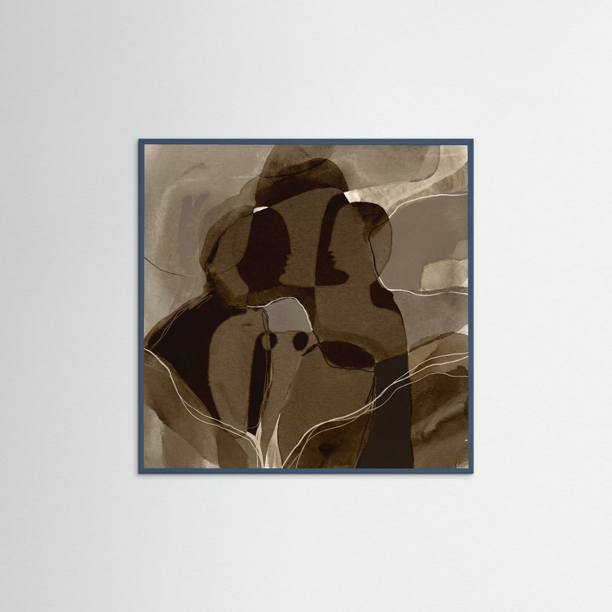 Teal Wood Square Earthen Silhouettes