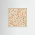 Teal Wood Square Entwined Faces