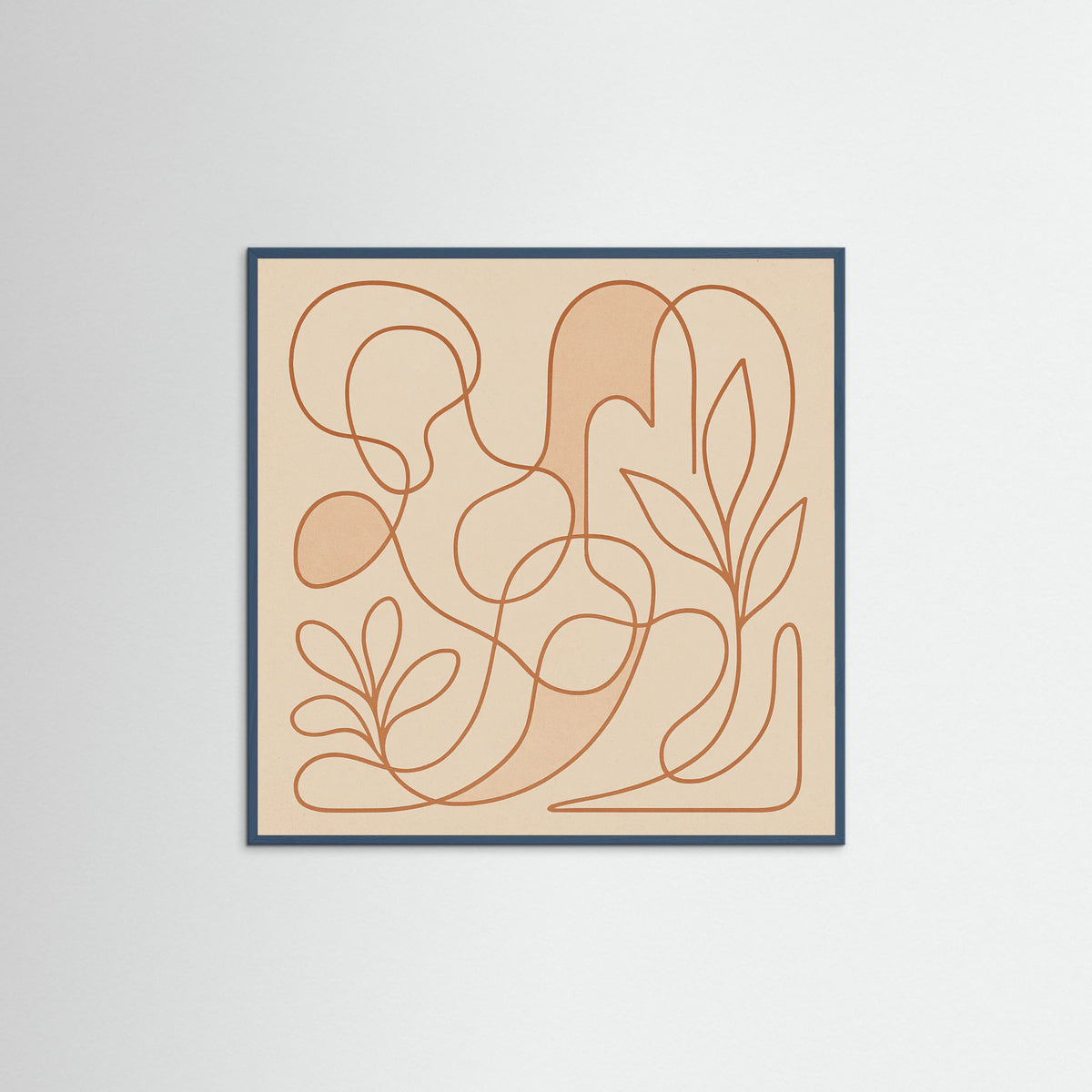 Teal Wood Square Entwined Faces