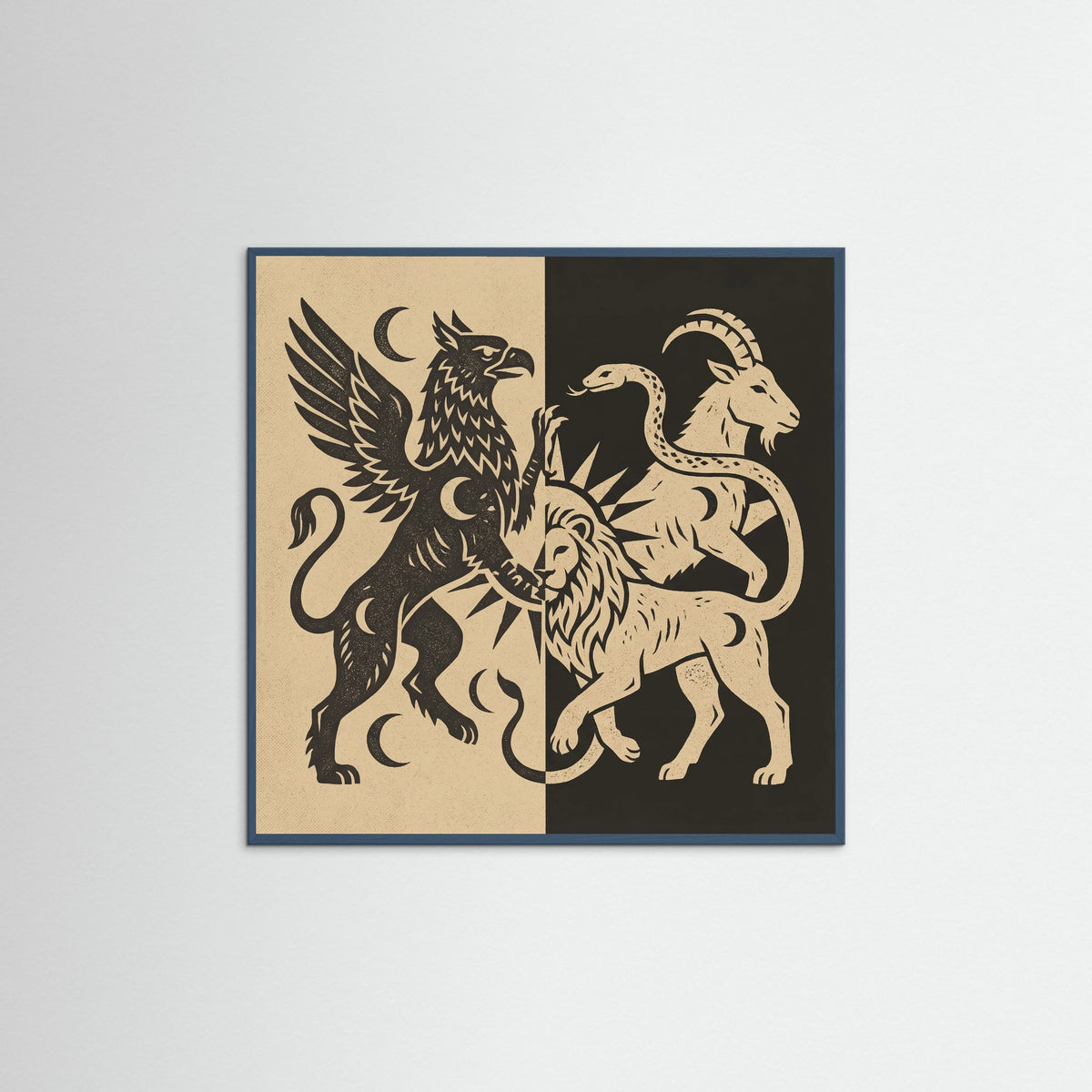 Teal Wood Square Equine Duality