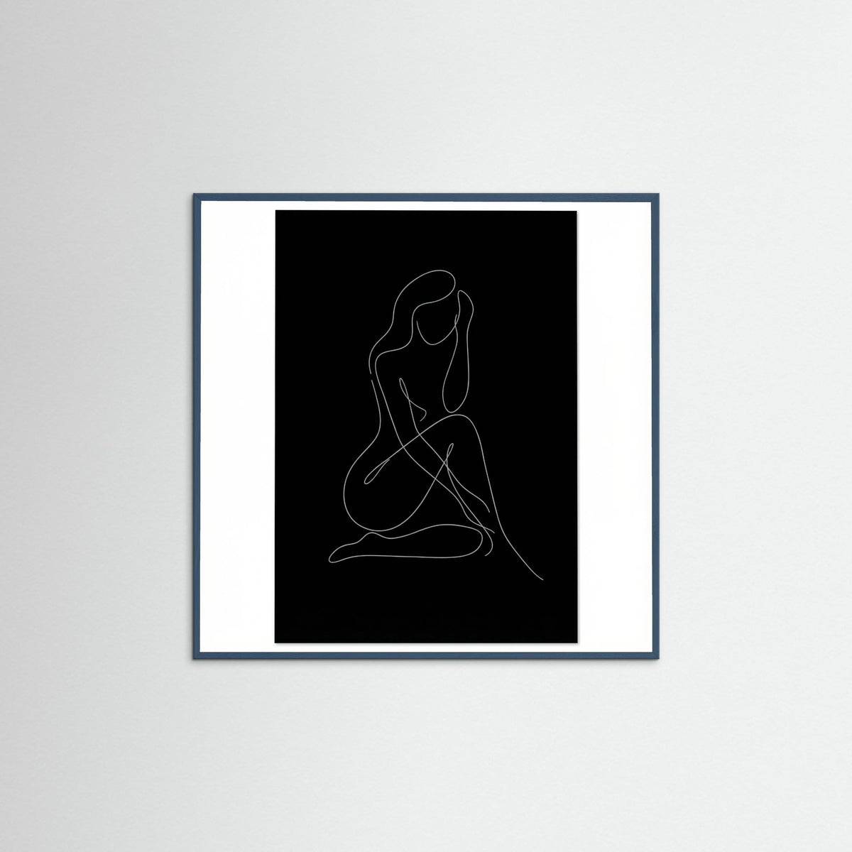 Teal Wood Square Fluid Contours Black