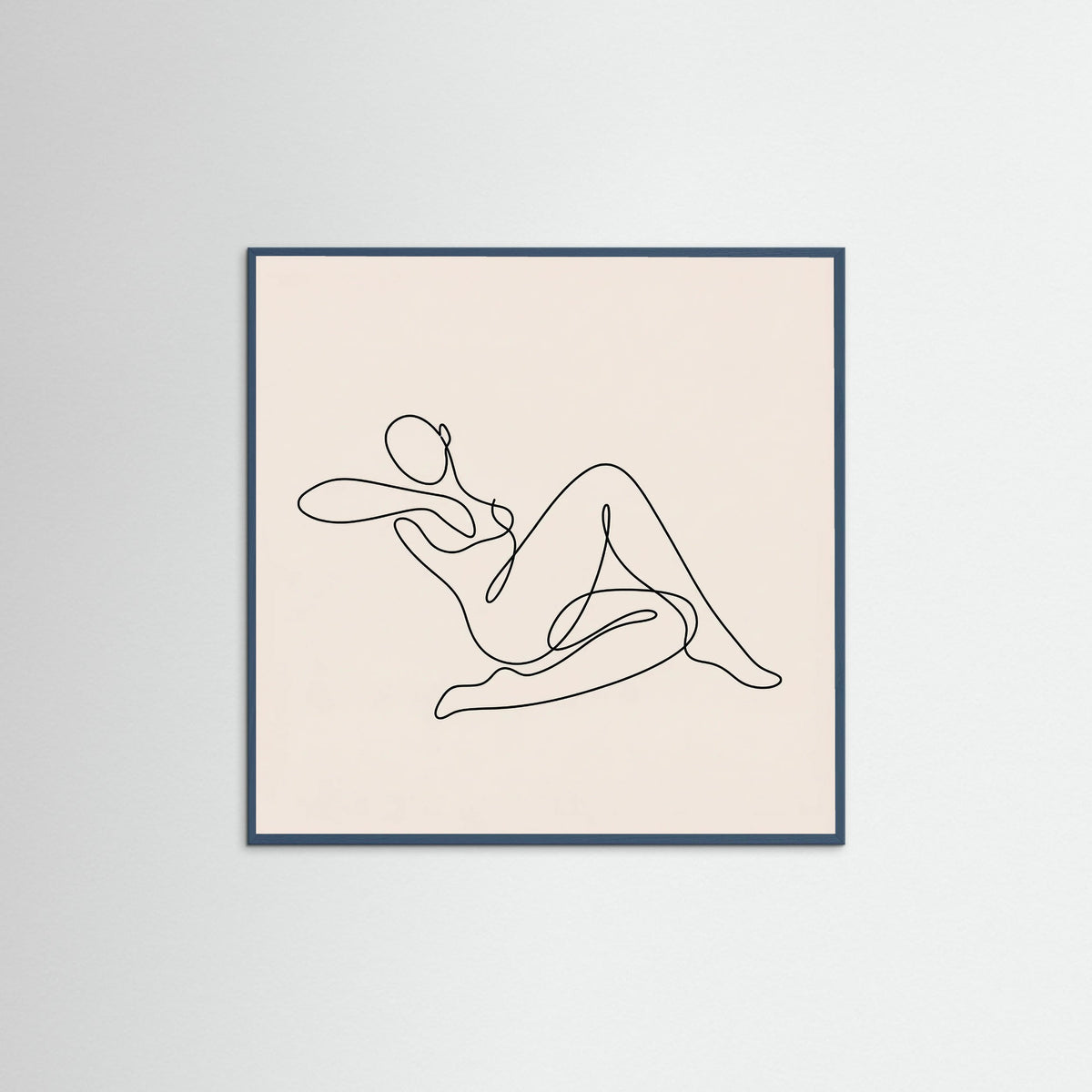 Teal Wood Square Fluid Lines