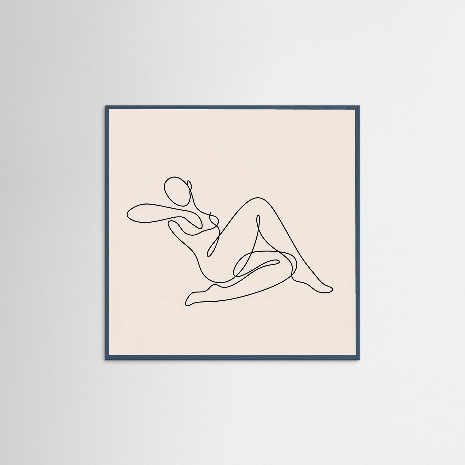 Teal Wood Square Fluid Lines