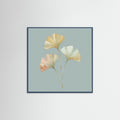 Teal Wood Square Gentle Petals