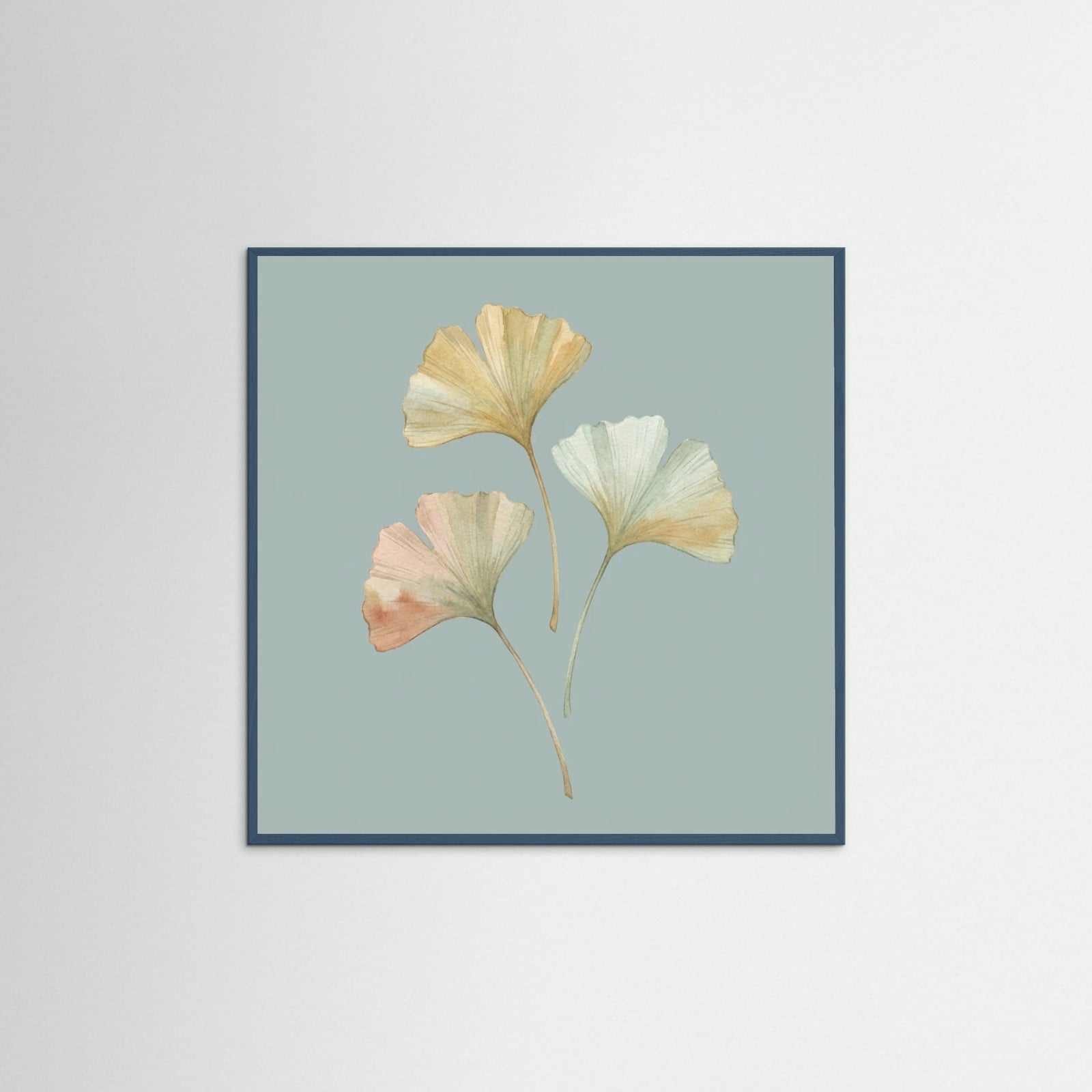 Teal Wood Square Gentle Petals