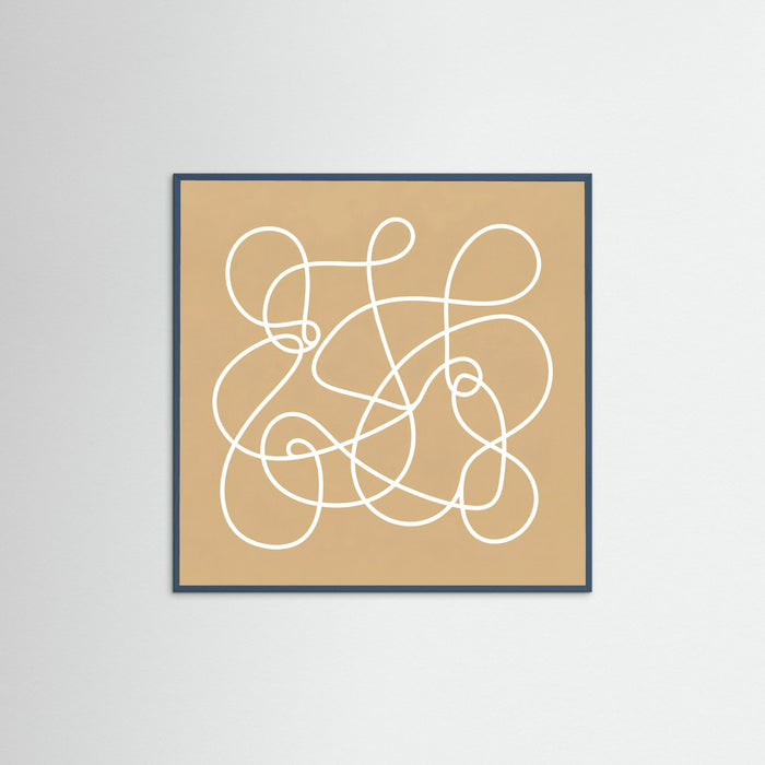 Teal Wood Square Golden Glyphs