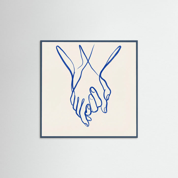 Teal Wood Square Intertwined Gaze Blue