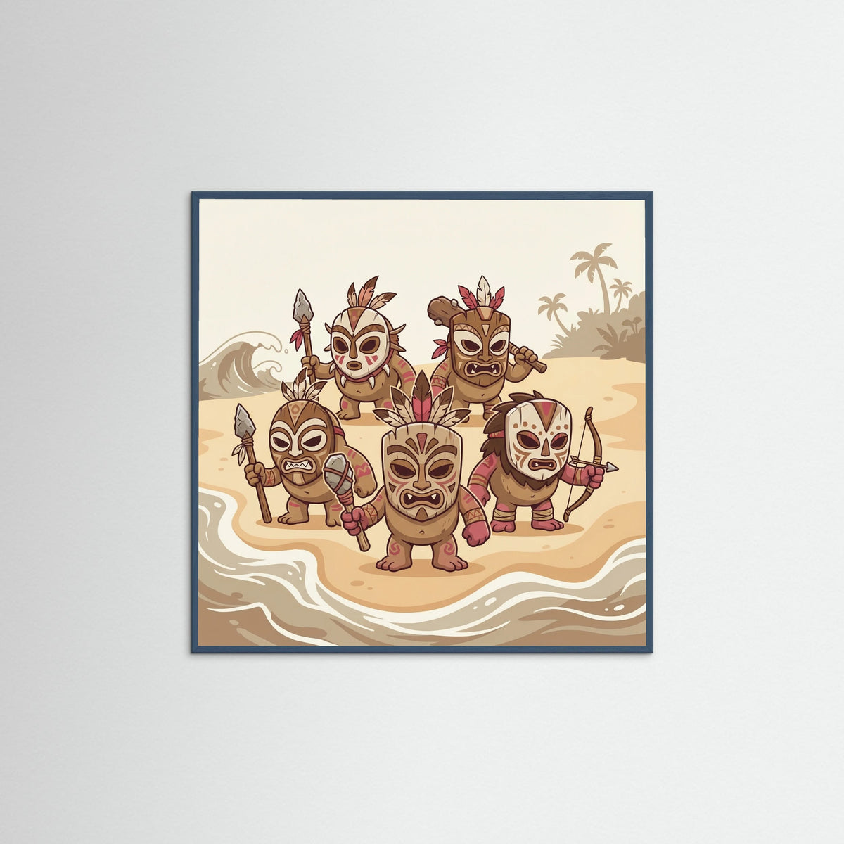 Teal Wood Square Kotu Island Warrior