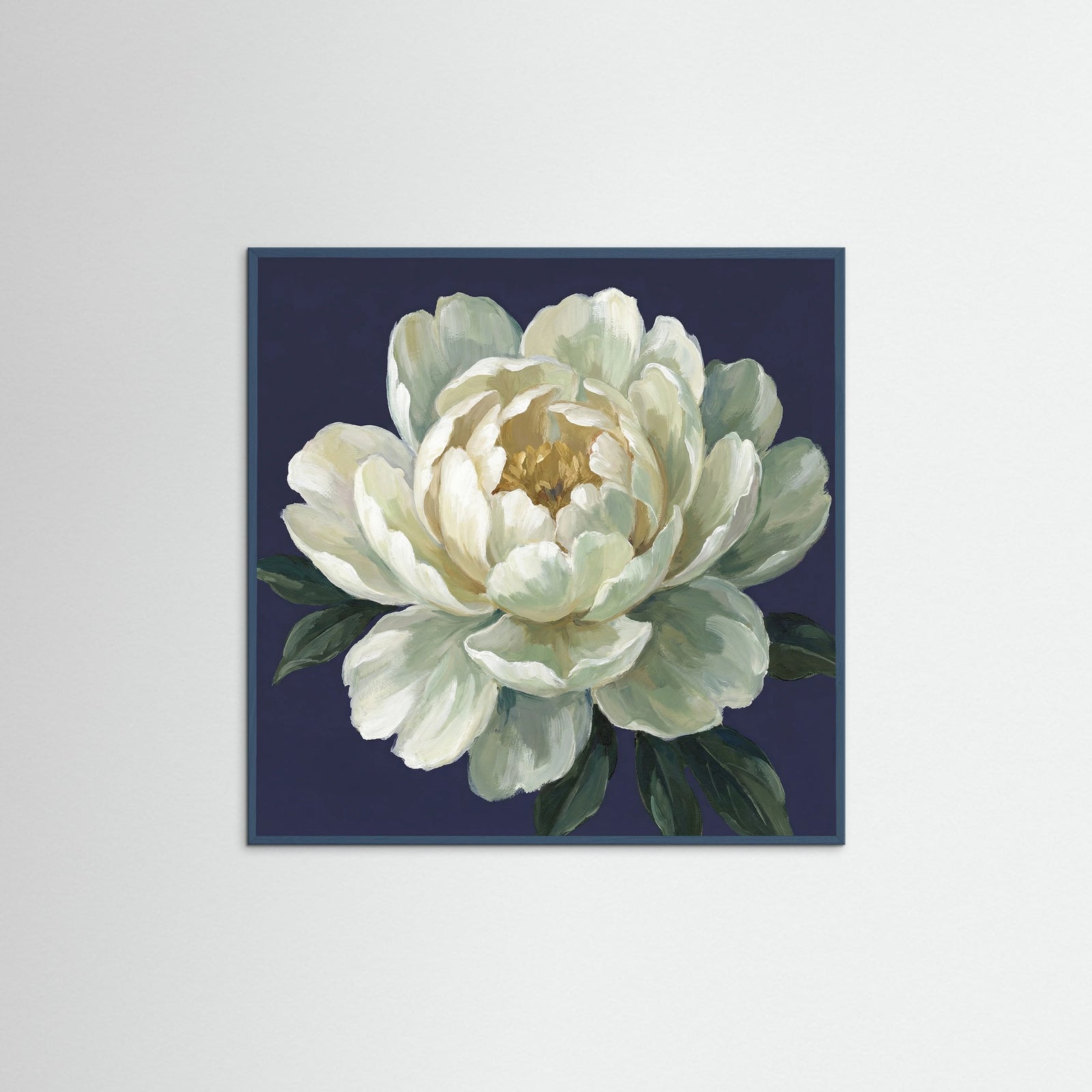 Teal Wood Square Midnight Bloom