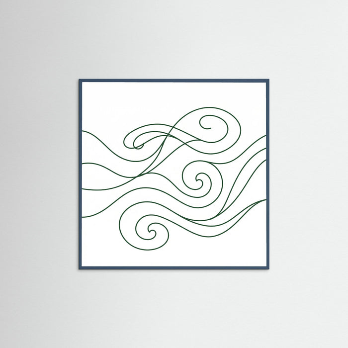 Teal Wood Square Midnight Flow
