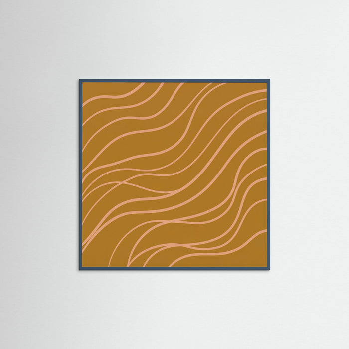 Teal Wood Square Ochre Line Flow