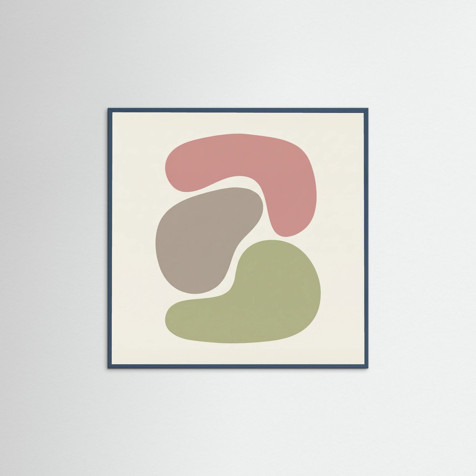 Teal Wood Square Organic Forms Calm