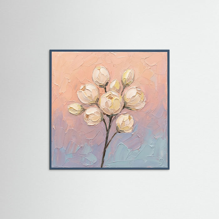 Teal Wood Square Pastel Bloom Serenity