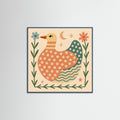 Teal Wood Square Patterned Duck