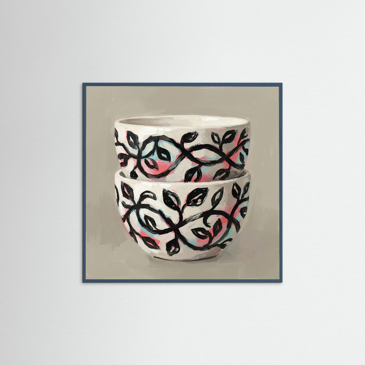 Teal Wood Square Patterned Vessel Bloom