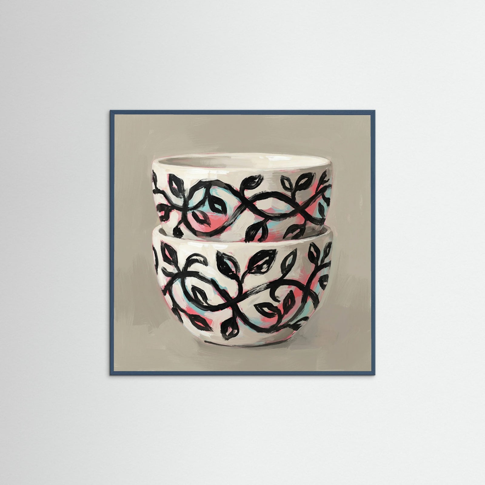 Teal Wood Square Patterned Vessel Bloom