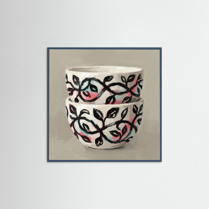 Teal Wood Square Patterned Vessel Bloom