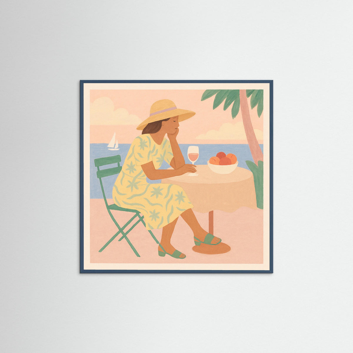 Teal Wood Square Relaxing Reading