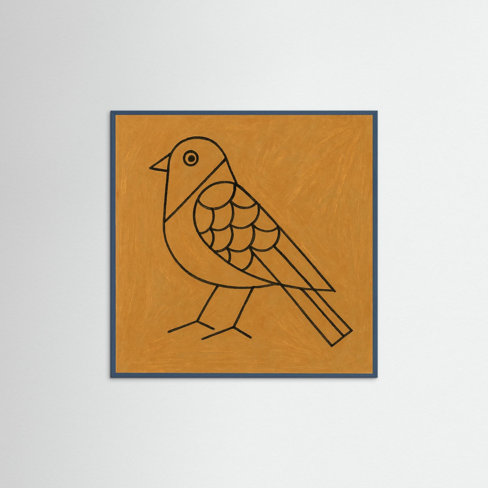 Teal Wood Square Resting Figure
