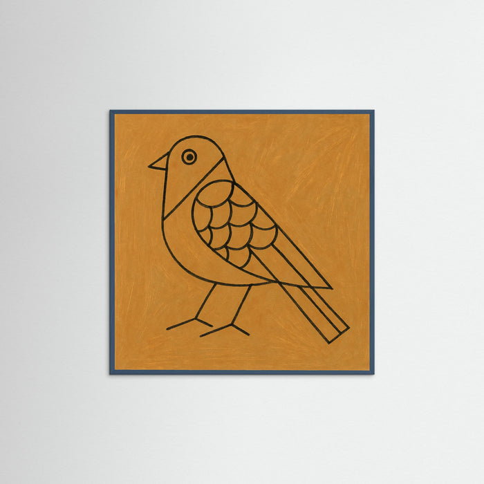 Teal Wood Square Resting Figure